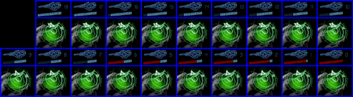 The various symbols on the Mosa-pattern carbine's ammo counter.