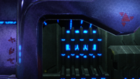 Triangle type symbols seen on a Covenant barricade in Halo: Reach.