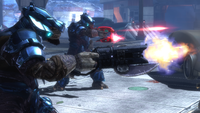 A Jiralhanae Minor firing a Spiker in Halo 3: ODST.