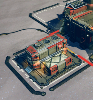 A screenshot of a UNSC Barracks attached to a UNSC Firebase in Halo Wars 2.