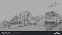 Concept art for the exterior of the prison.