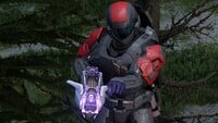 A Spartan with the Arcane Sentinel Beam in multiplayer.