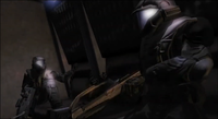 Walpole (left) and Butkus (right) onboard the Pelican in Halo 2.