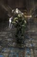 Concept art of the Arbiter sneaking up on Master Chief, later included on the Halo 3 Zune.