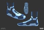 Concept art of the Weapon's shoes.