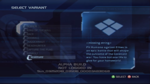 Halo 2 Alpha screenshot showcasing the Warfare gamemode.