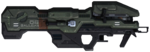 A profile view of the M6 Spartan Laser as it appears in Halo 3.