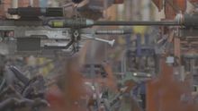 SRS99D-S2 AM sniper rifles being machine assembled presumably at Misriah Armory on Mars, as depicted in Halo: Arms Race.