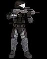 The ODST action figure with its Battle Rifle.