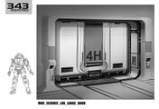 Concept art for a door on the station.