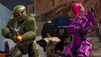 GEN2 EVA next to GEN1 Mark IV in Halo 5: Guardians.