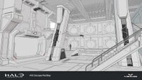 Concept art for an unused "escape pod room".