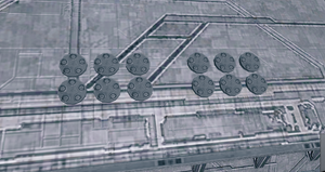 Several pods of Howler missiles on the cinematic model for UNSC Infinity. This screenshot was taken by spawning the storm_infinity tag in the Halo 4 Editing Kit.