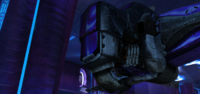 In-game view of the Spirit dropship's cockpit in Halo: Combat Evolved.