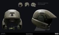 Concept art of the helmet for Halo Infinite.