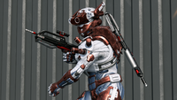 A Spartan-IV wearing Peaceweaver, throwing a grenade on Live Fire.