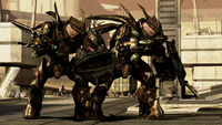 A pair of gold Mgalekgolo in Halo 3: ODST.