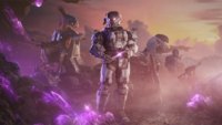 The key art of the Combined Arms Operation featuring a Scorn-clad Spartan.