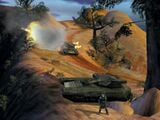 Two "Stealth Tanks" firing in Pre-Xbox Halo: Combat Evolved.