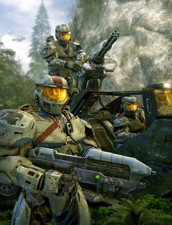 Artwork made for Halo Wars featuring Red Team.