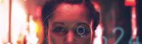 Madeline Tress undergoing a retina scan