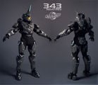 Three-dimensional render of the FOTUS armor for Halo 4.