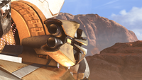 A Catulus Chopper's spike cannon in Halo Infinite.