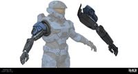 Concept art of the prosthetic arm usable with the Mark VII armor core in Halo Infinite.