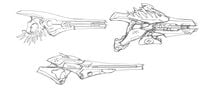 Early 2008 concept art of the needle rifle.