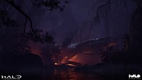 A crashed Pelican in the swamp.