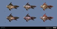 Finalized concept art of the Installation 07 fish.