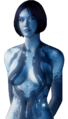 Close-up portrait of Cortana in Halo 4.