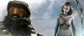 John-117 interfaces with the Librarian's imprint in the Vale Citadel. From Halo 4 campaign level Reclaimer.