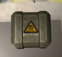 A small crate containing VX 7 nerve gas.