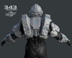 Render of the rear view of the Orbital armor in Halo 4.