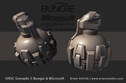 The frag grenade high-poly source asset for Halo: Reach.