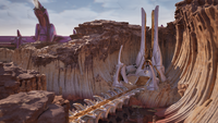 A decorative structure in the Triumph of Tolerance's habitat dome in Halo: Campaign Evolved.