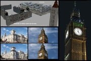 The process used to create the 3D model of Big Ben for Halo Infinite.
