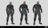 Concept art of an injured Hudson Griffin in Halo Infinite.