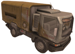 A cropped screenshot of a Traxus Heavy Industries-branded HuCiv HC1500 truck from The Pillar of Autumn.