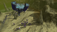 Jiralhanae-led Covenant forces on the surface of Trove.