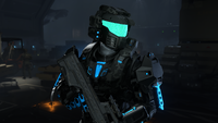 A Spartan-IV utilizing the Paladin helmet on the Mark V (B) armor core.