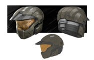 Concept art for the Menachite helmet in Halo Infinite.