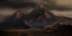 Mount Törött matte painting.