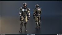 In-game models of the Marine BDU for Halo Wars 2.