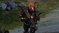 A Blighter-clad Spartan attacker form with a Defiled SPNKr on Deadlock.