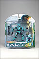 The cyan Spartan Scout figure in package.
