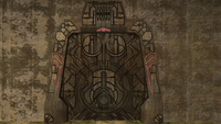 A baroquely ornamented door on Delta Halo.