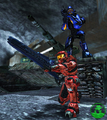 The Type-50 particle beam rifle before Halo 2's release, considerably larger than the finalized version.