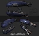 The high-poly source asset for the plasma rifle.